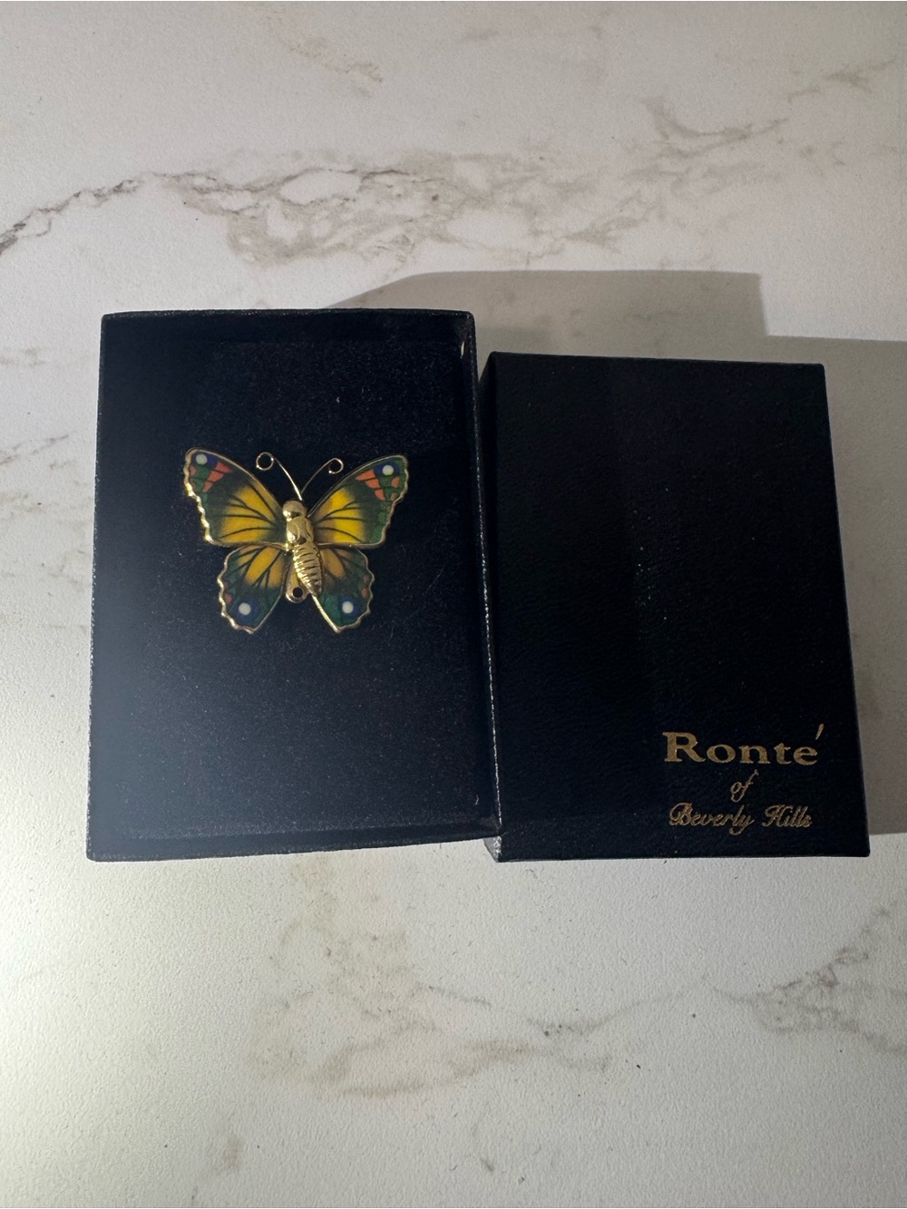 Yellow Butterfly Enamel Brooch